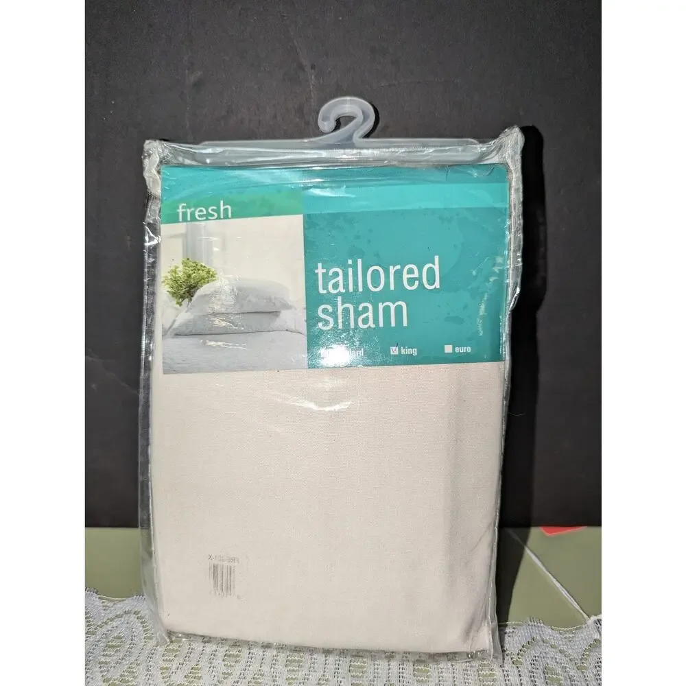 Tailored Fresh Sham in White King Poly Cotton Blend NEW